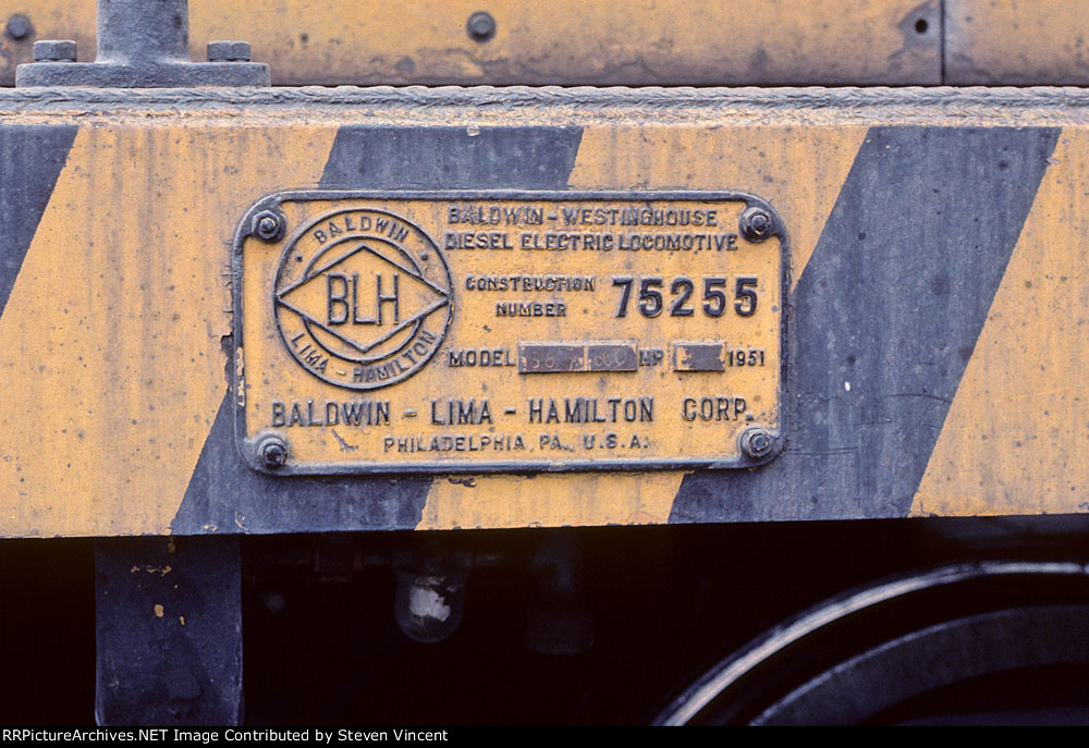 Weyerhaeuser Baldwin-Lima-Hamilton S8 #105 builder plate